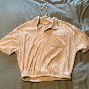 Pocket and collar cropped top women’s s